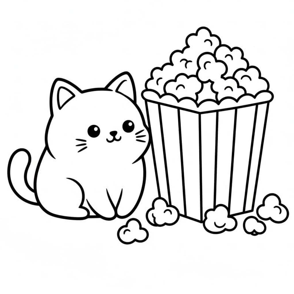 Popcorn zdarma tisknutelné pro děti omalovánka