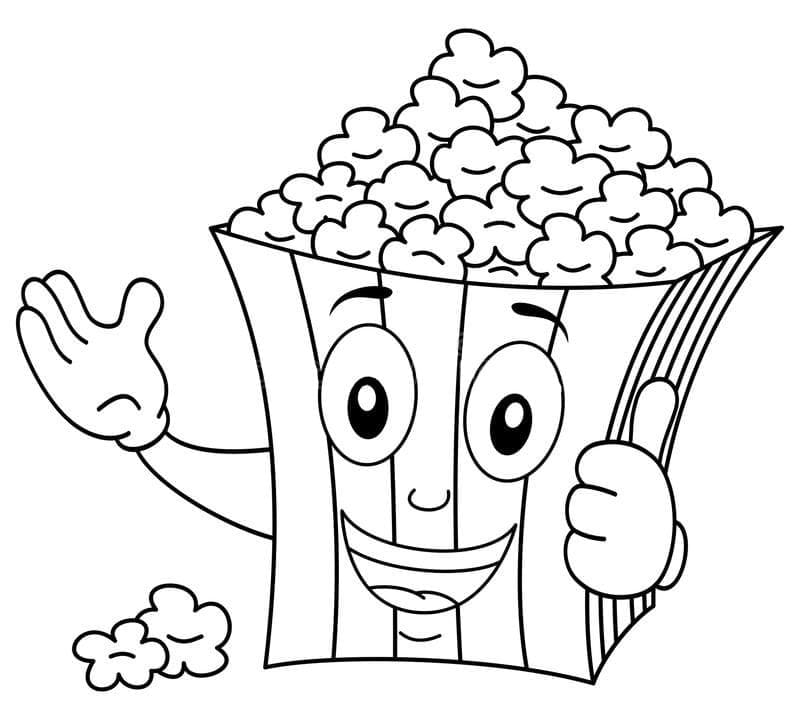 Popcorn zdarma základní tisknutelné omalovánka