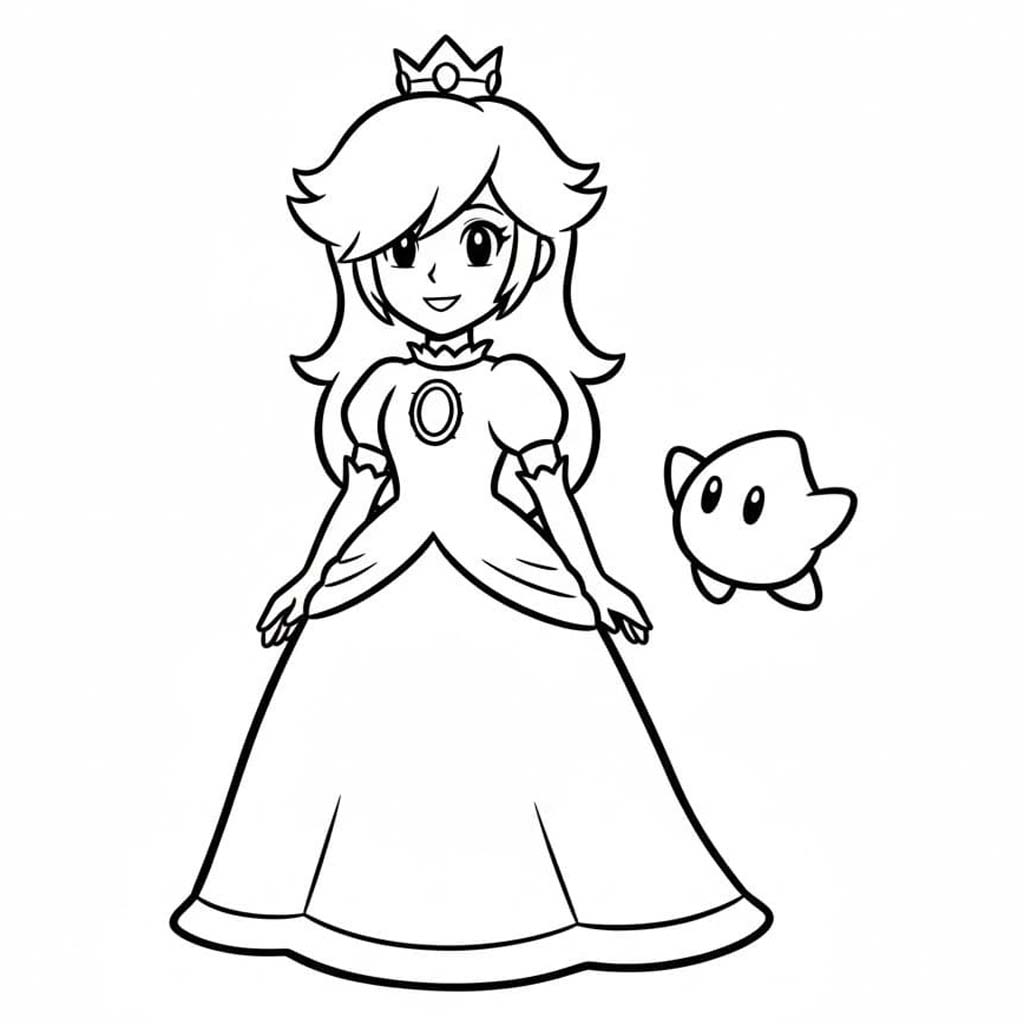 Rosalina základní tisknutelné omalovánka