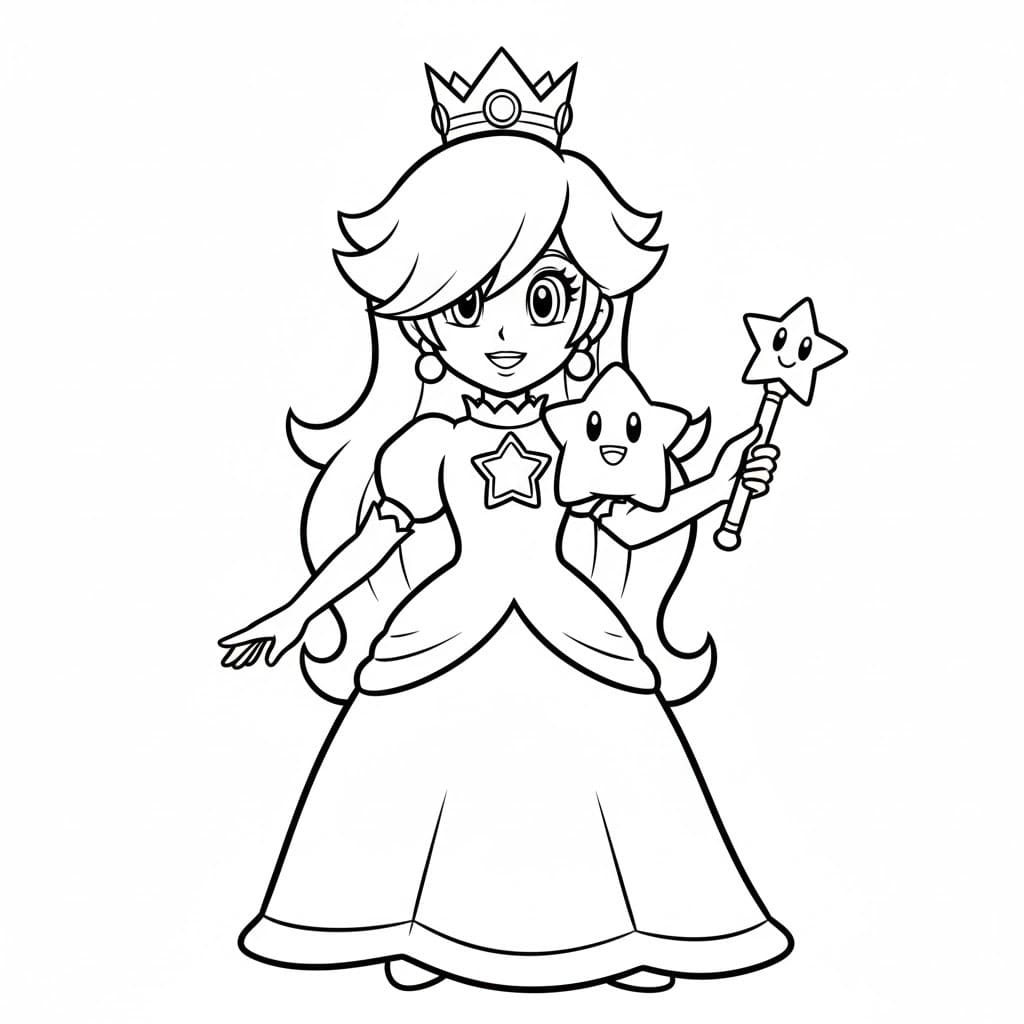 Rosalina zdarma pro děti omalovánka