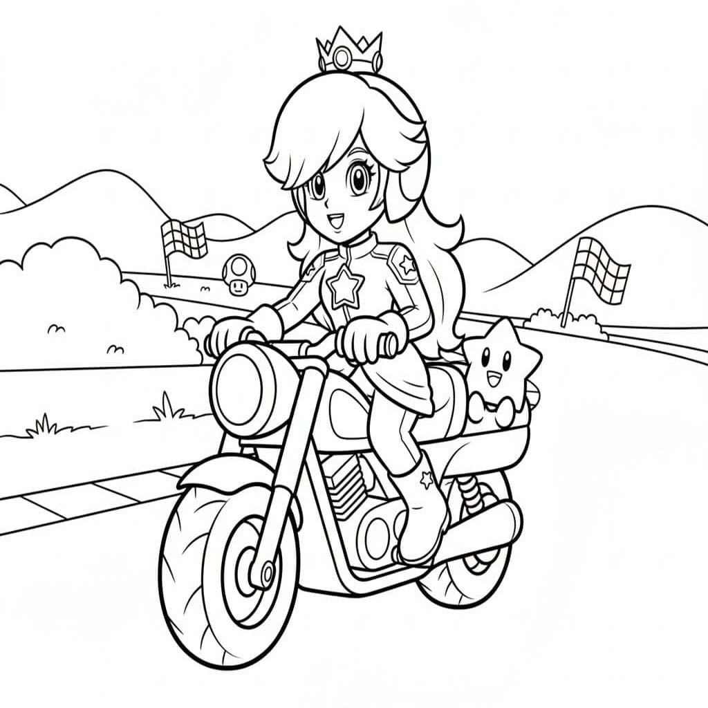 Rosalina zdarma prostý tisknutelné omalovánka