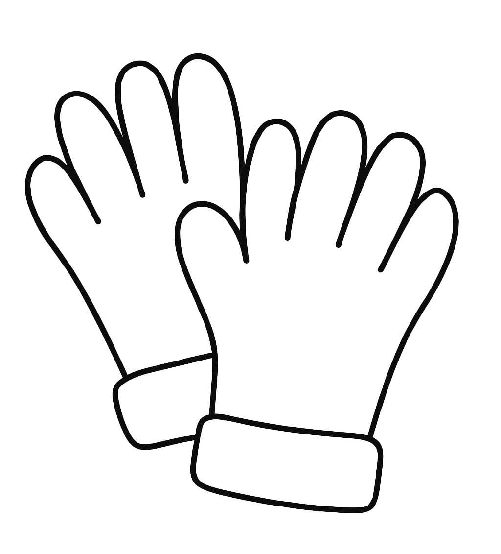 Rukavice k vytisknutí zdarma omalovánka