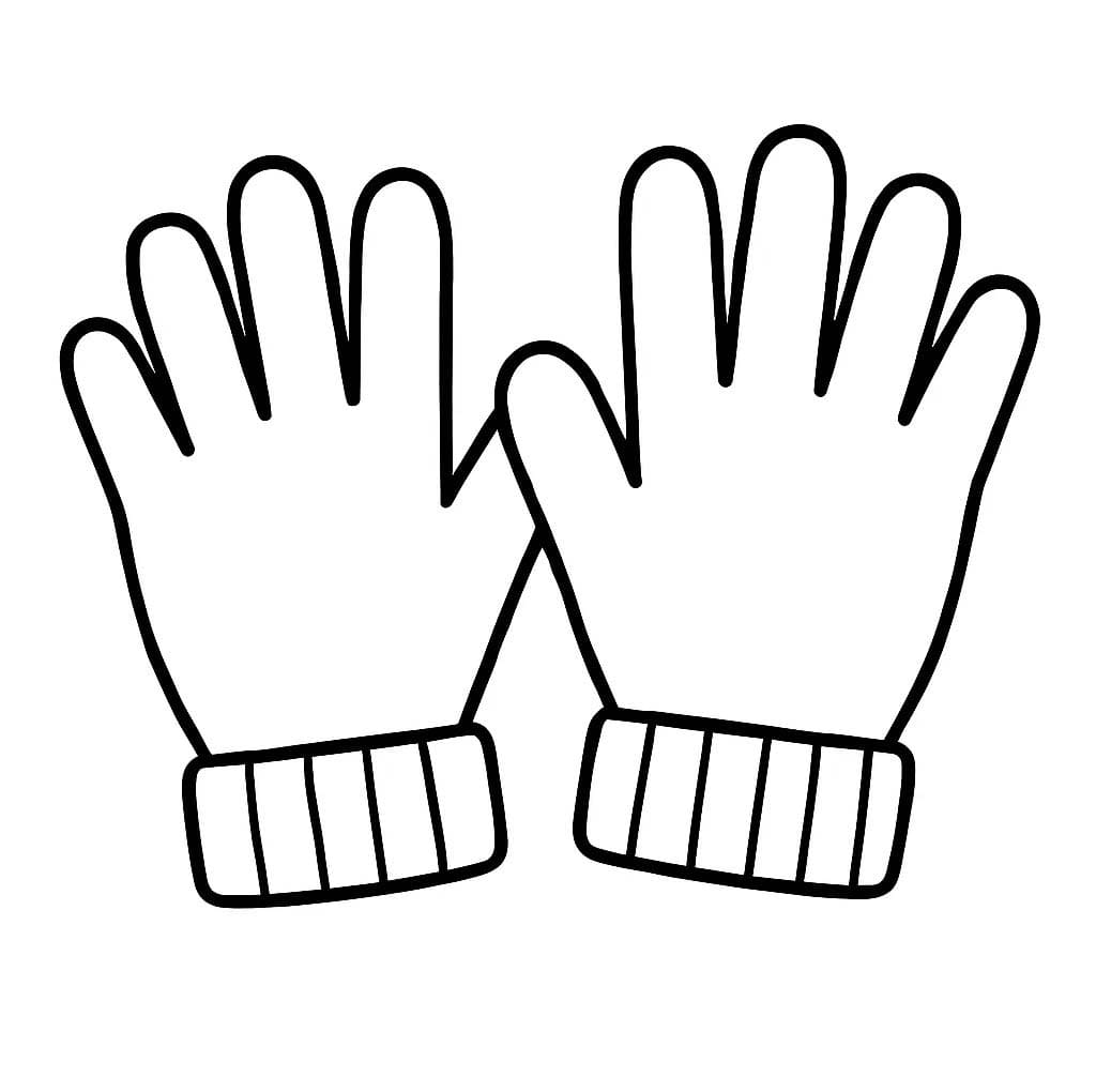 Rukavice prostý tisknutelné omalovánka