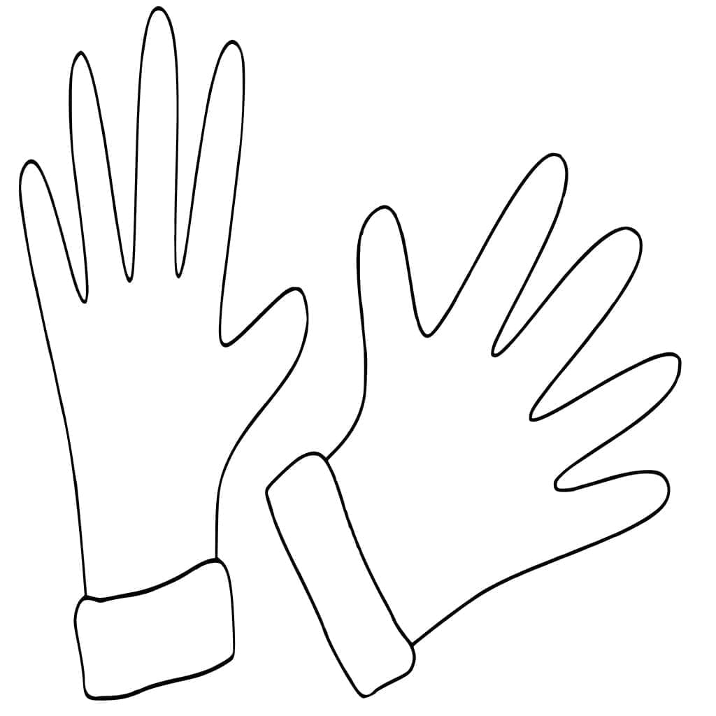 Rukavice zdarma prostý omalovánka