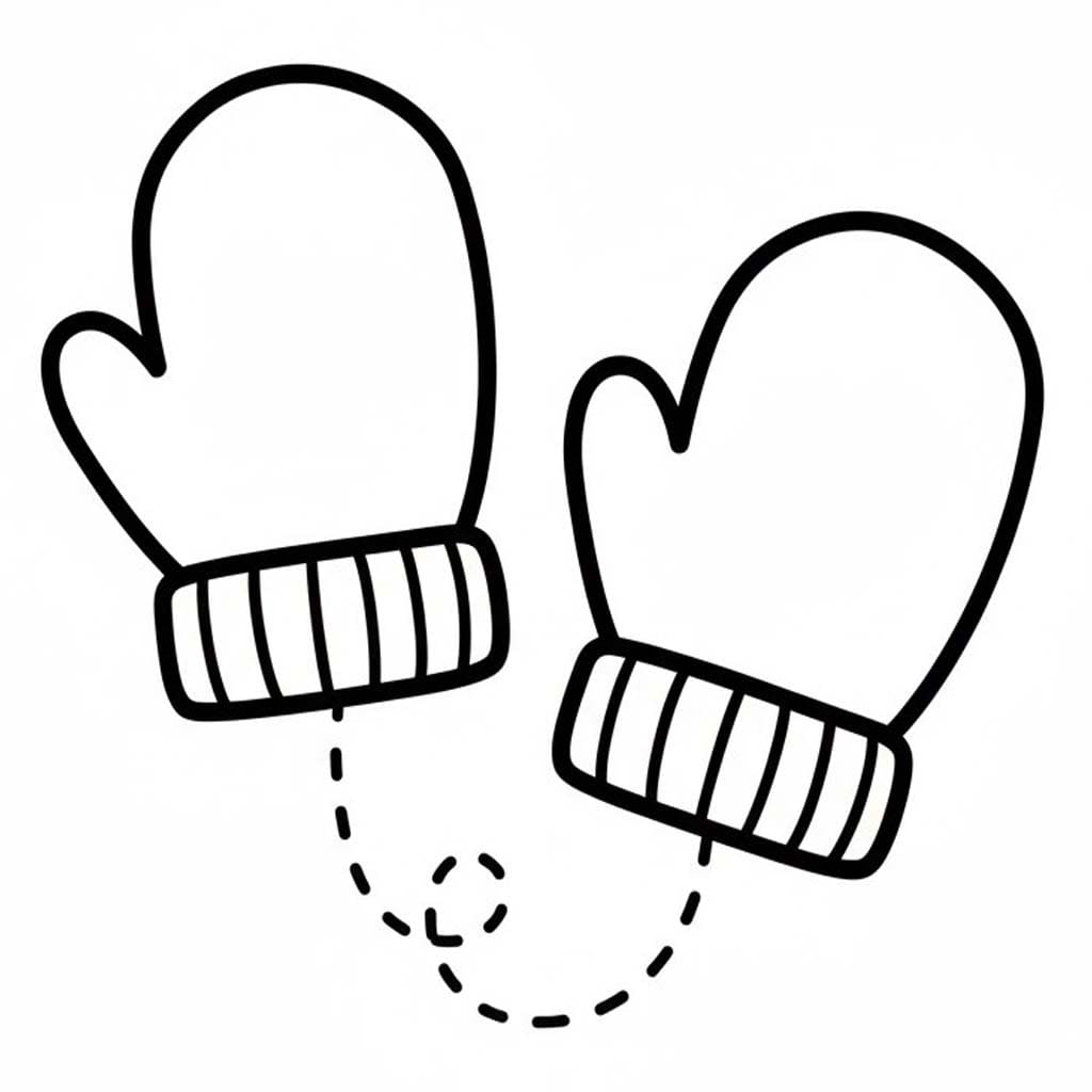Rukavice zdarma tisknutelné pro děti omalovánka