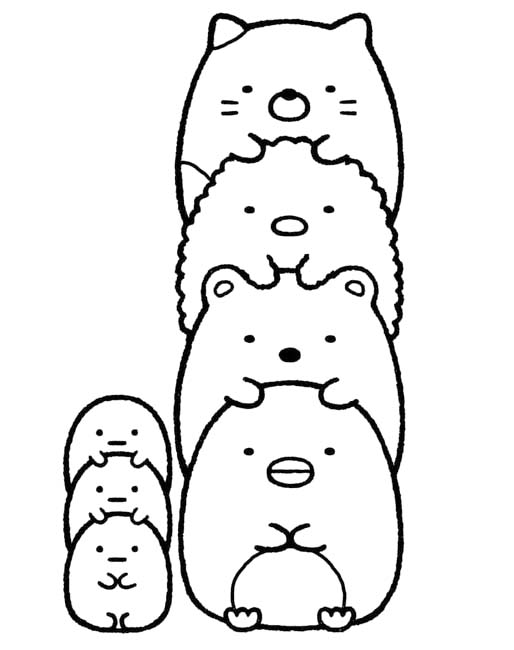 Sumikko Gurashi k vytisknutí omalovánka