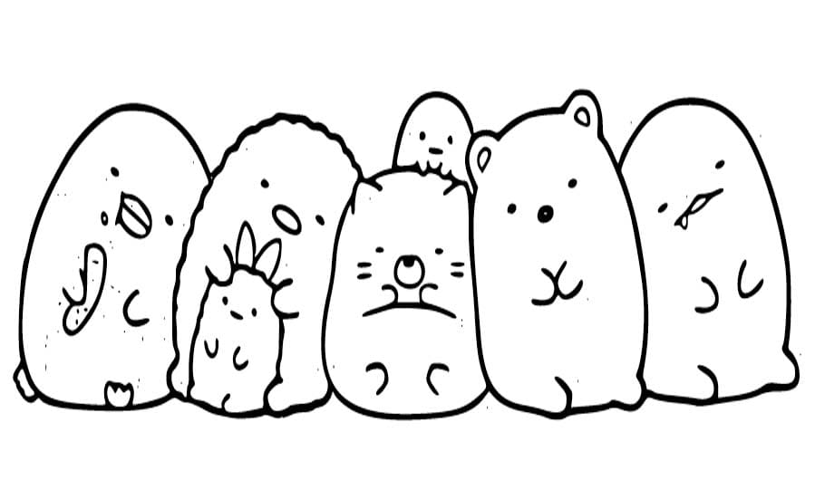 Sumikko Gurashi pro děti omalovánka