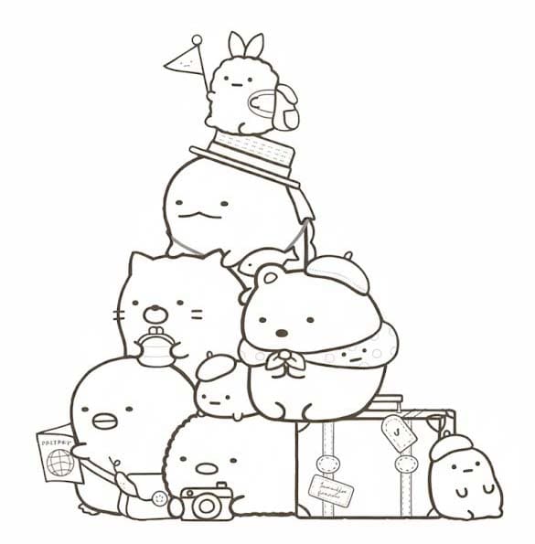 Sumikko Gurashi zdarma prostý tisknutelné omalovánka