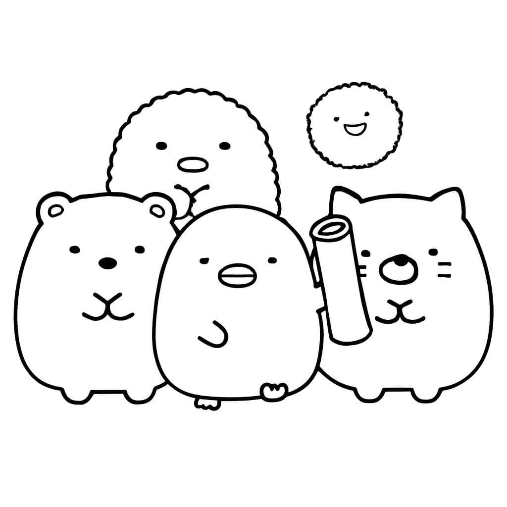 Sumikko Gurashi zdarma základní omalovánka