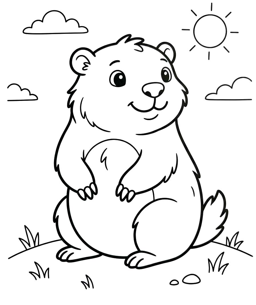 Svišť k vytisknutí zdarma omalovánka