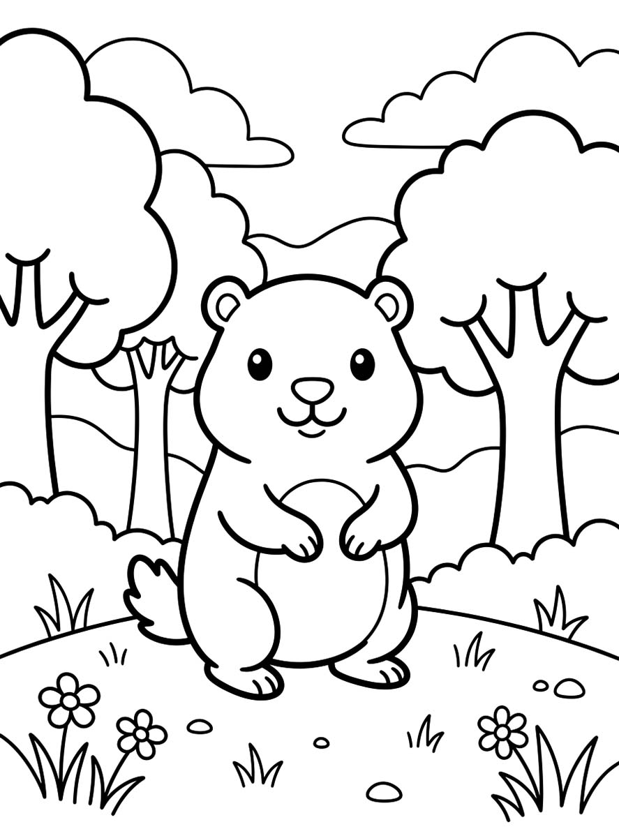 Svišť pro děti omalovánka