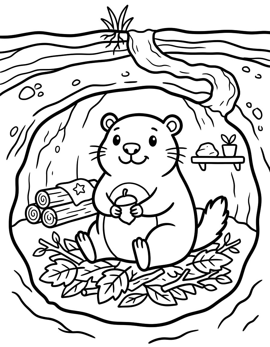 Svišť tisknutelné pro děti omalovánka