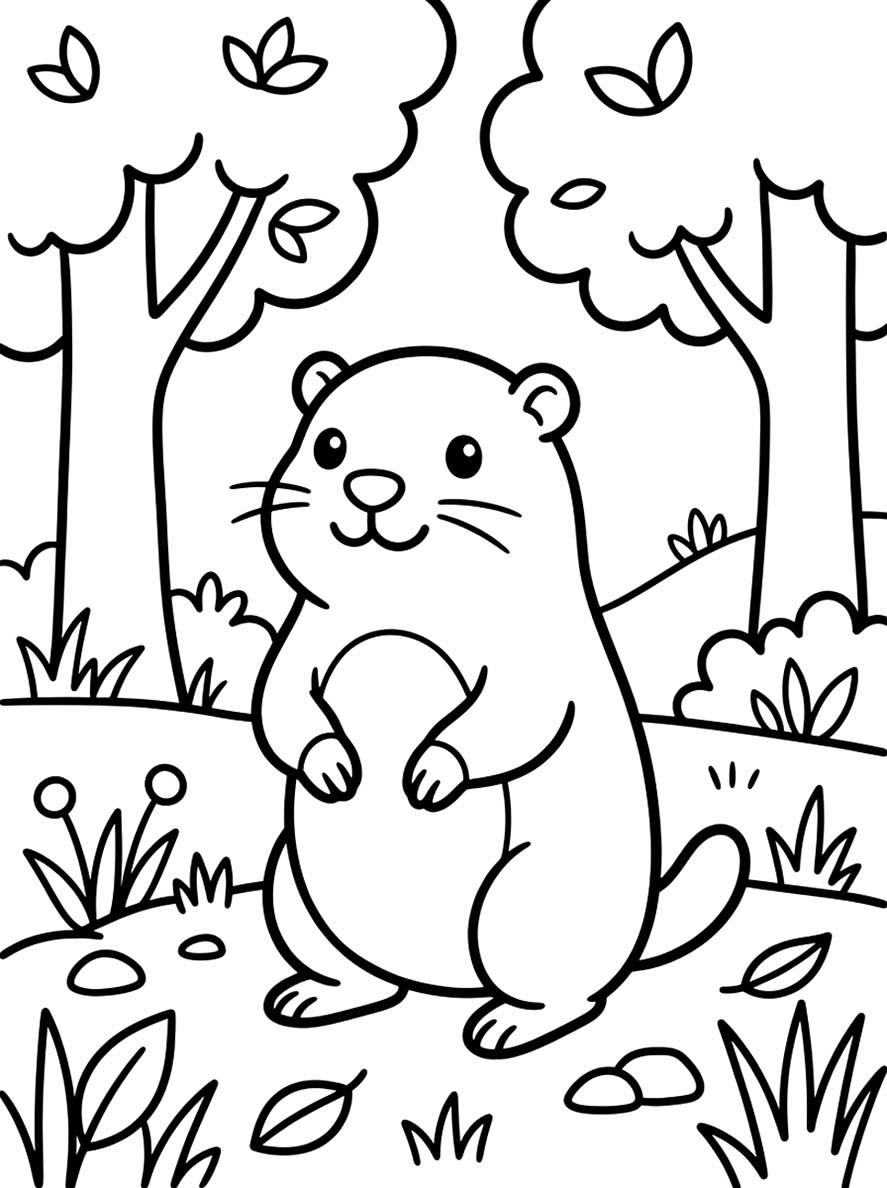 Svišť zdarma pro děti omalovánka