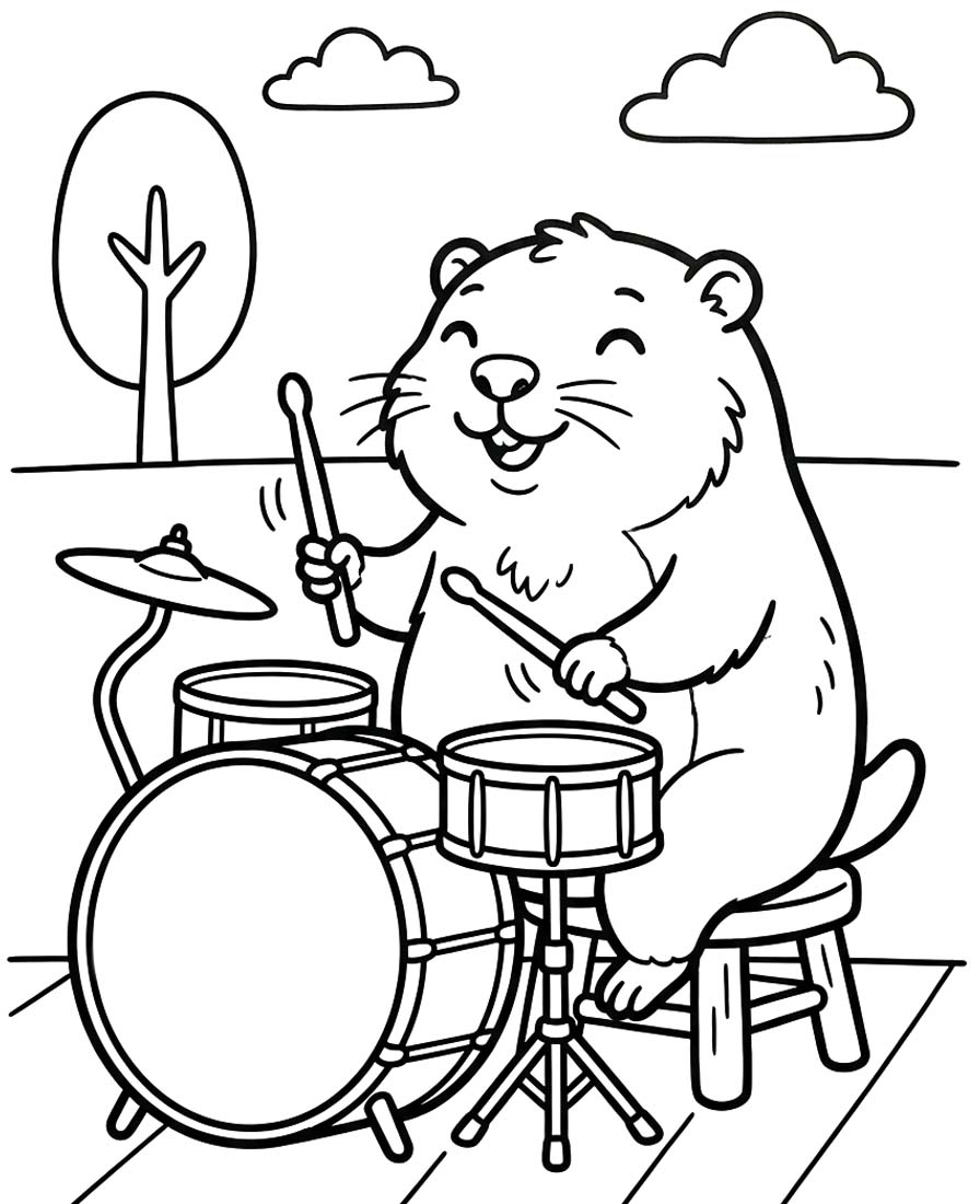 Svišť zdarma snadný tisknutelné omalovánka