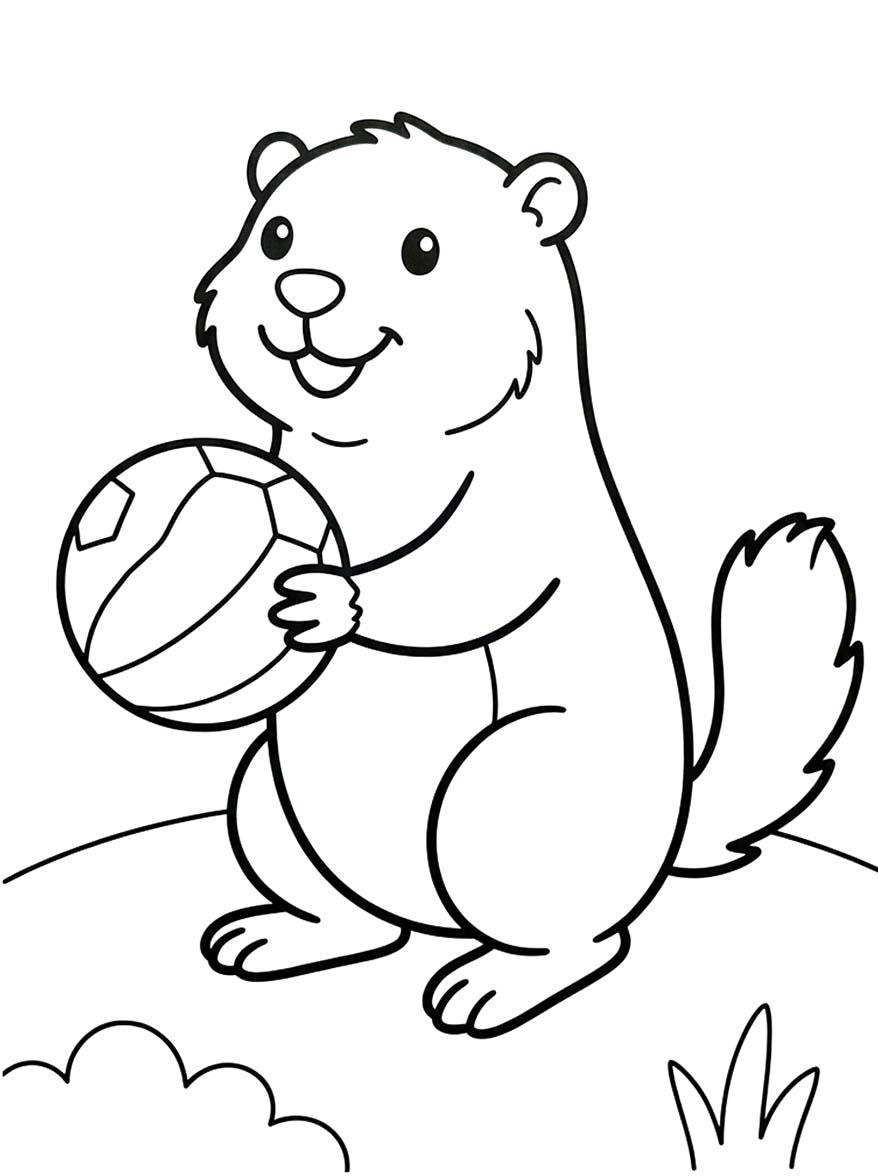 Svišť zdarma základní tisknutelné omalovánka