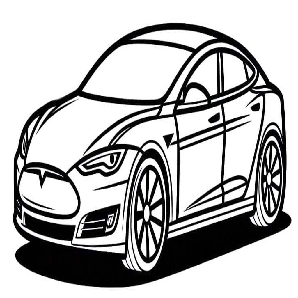 Tesla tisknutelné pro děti omalovánka