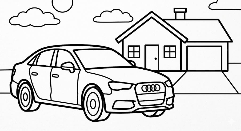 Audi prostý tisknutelné omalovánka