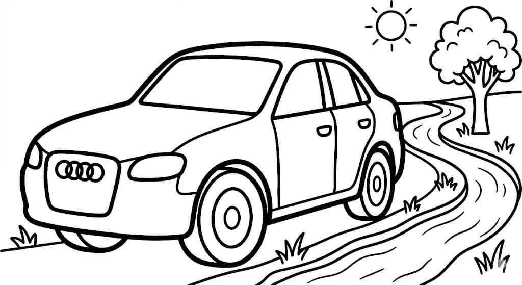 Audi zdarma prostý tisknutelné omalovánka