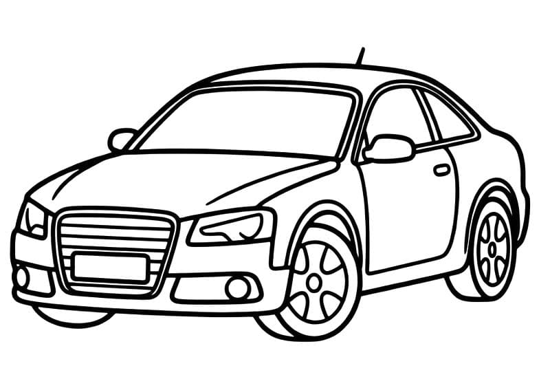 Audi zdarma základní tisknutelné omalovánka