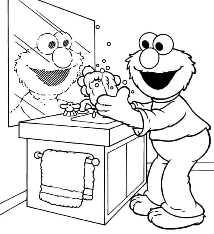 Elmo prostý tisknutelné omalovánka