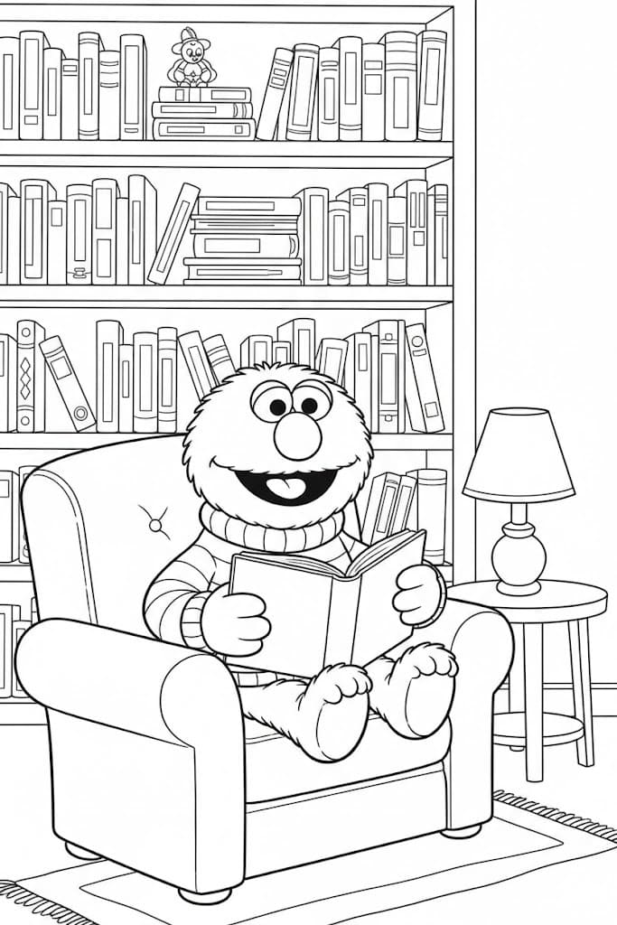 Elmo snadný tisknutelné omalovánka