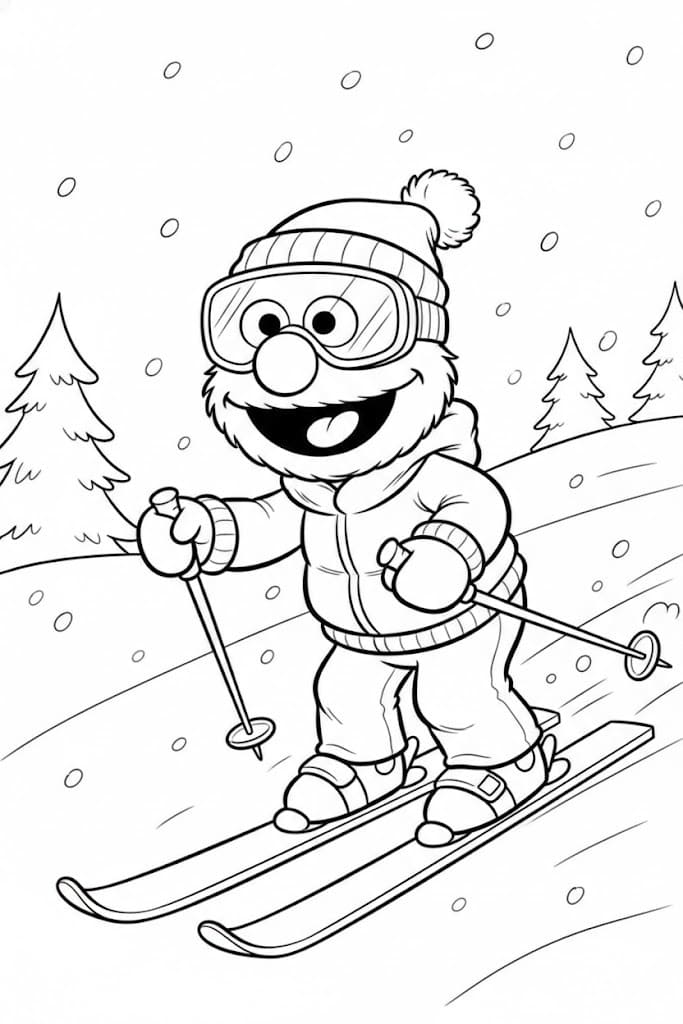 Elmo zdarma snadný tisknutelné omalovánka