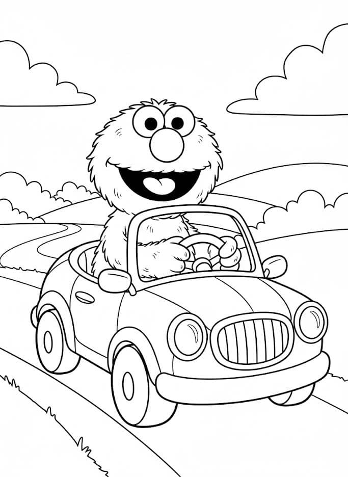 Elmo zdarma základní tisknutelné omalovánka