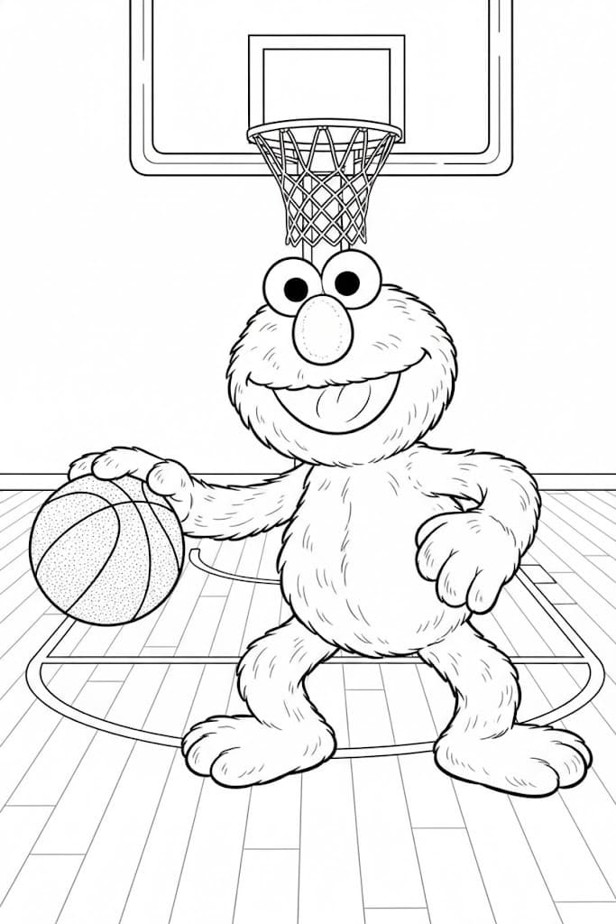 Elmo zdarma omalovánka