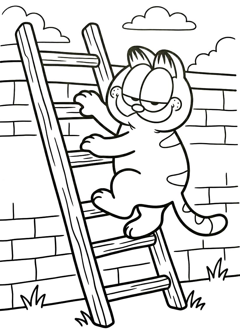 Garfield k vytisknutí zdarma omalovánka