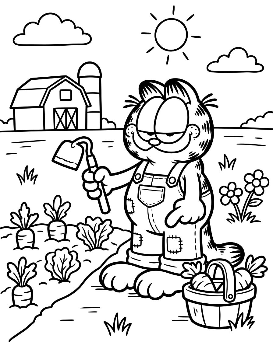 Garfield tisknutelné pro děti omalovánka