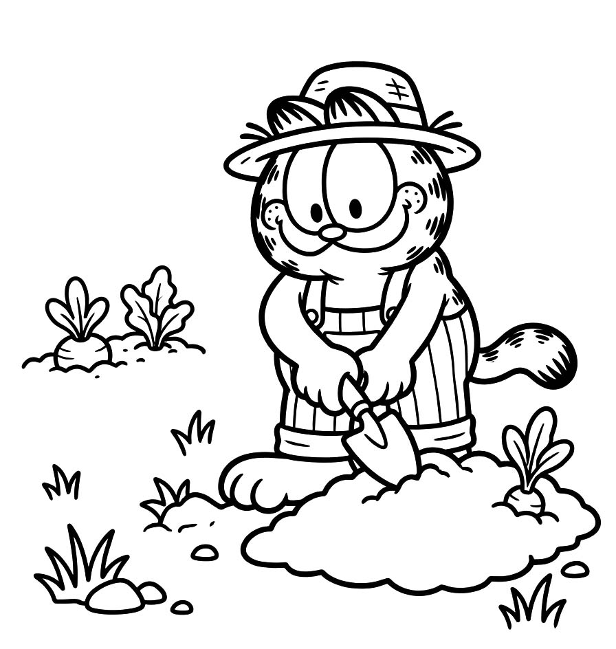 Garfield tisknutelné omalovánka