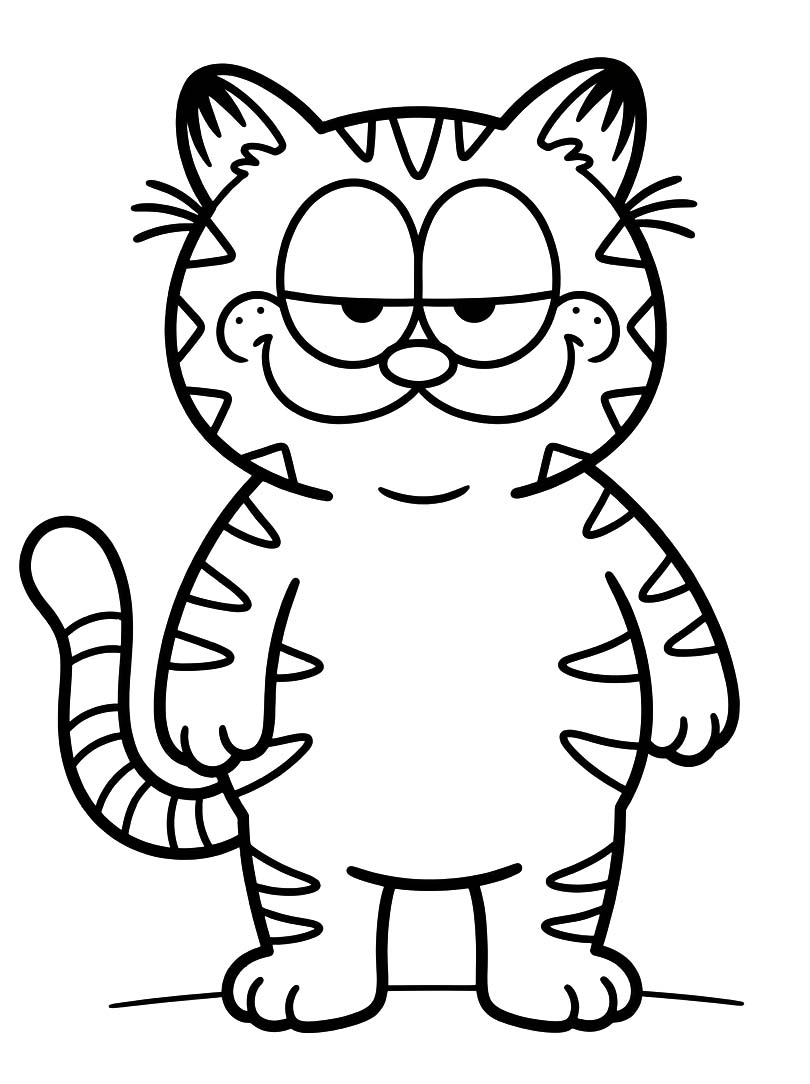 Garfield zdarma prostý omalovánka