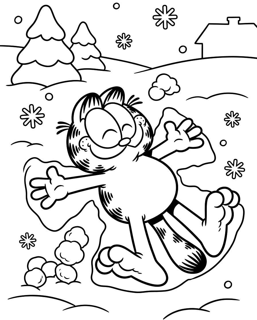 Garfield zdarma snadný tisknutelné omalovánka