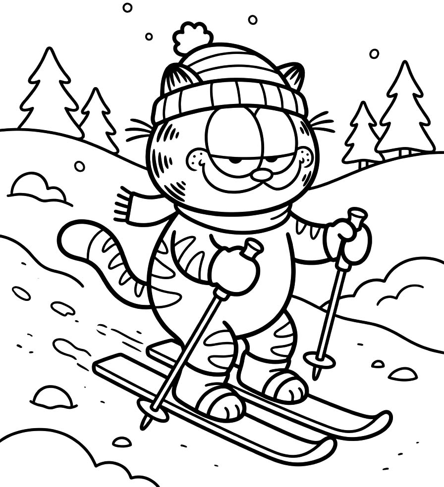 Garfield zdarma snadný omalovánka