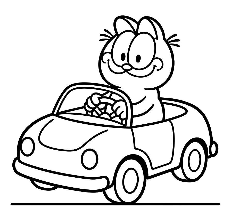 Garfield zdarma tisknutelné pro děti omalovánka