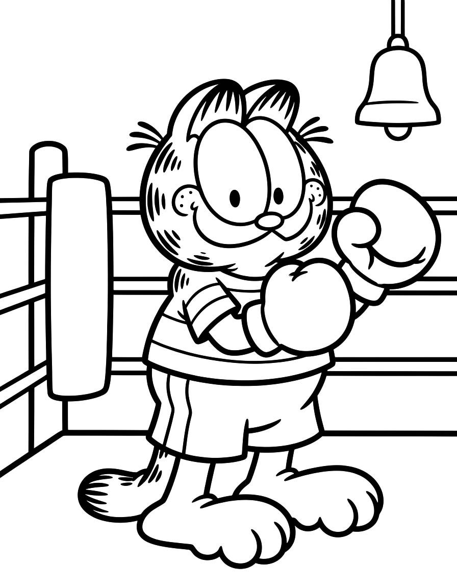 Garfield zdarma základní tisknutelné omalovánka