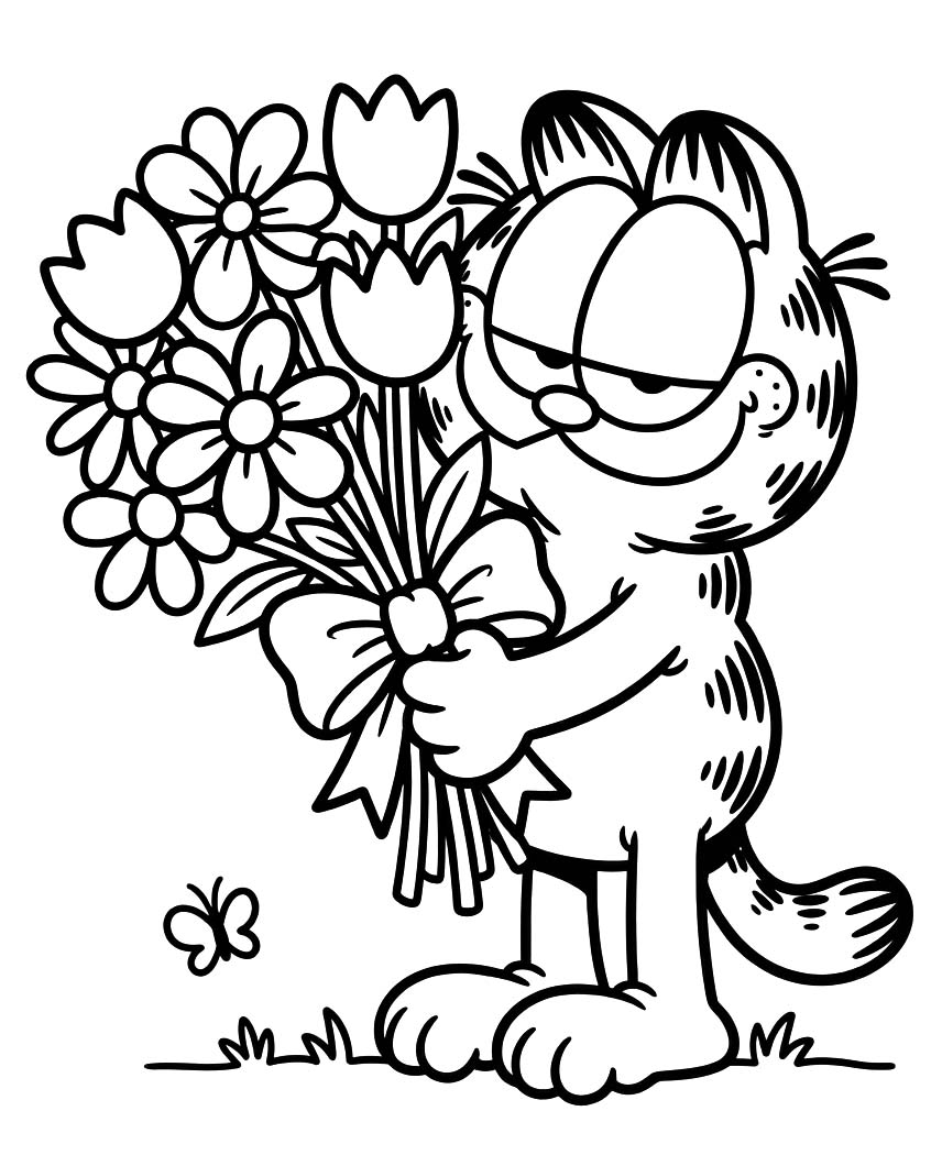 Garfield zdarma omalovánka