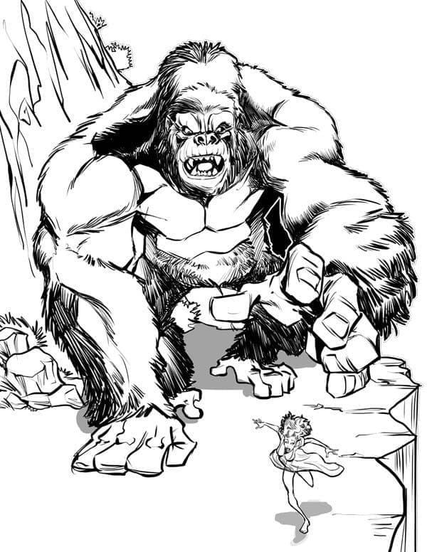 King Kong pro děti omalovánka