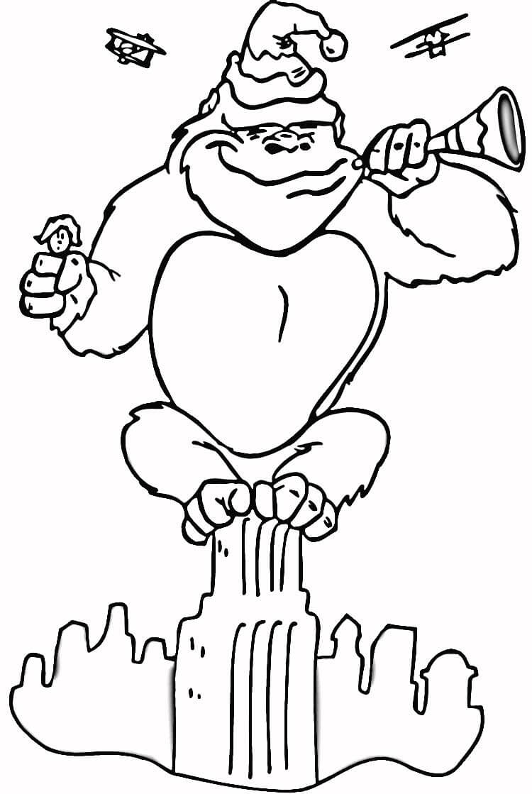 King Kong prostý tisknutelné omalovánka