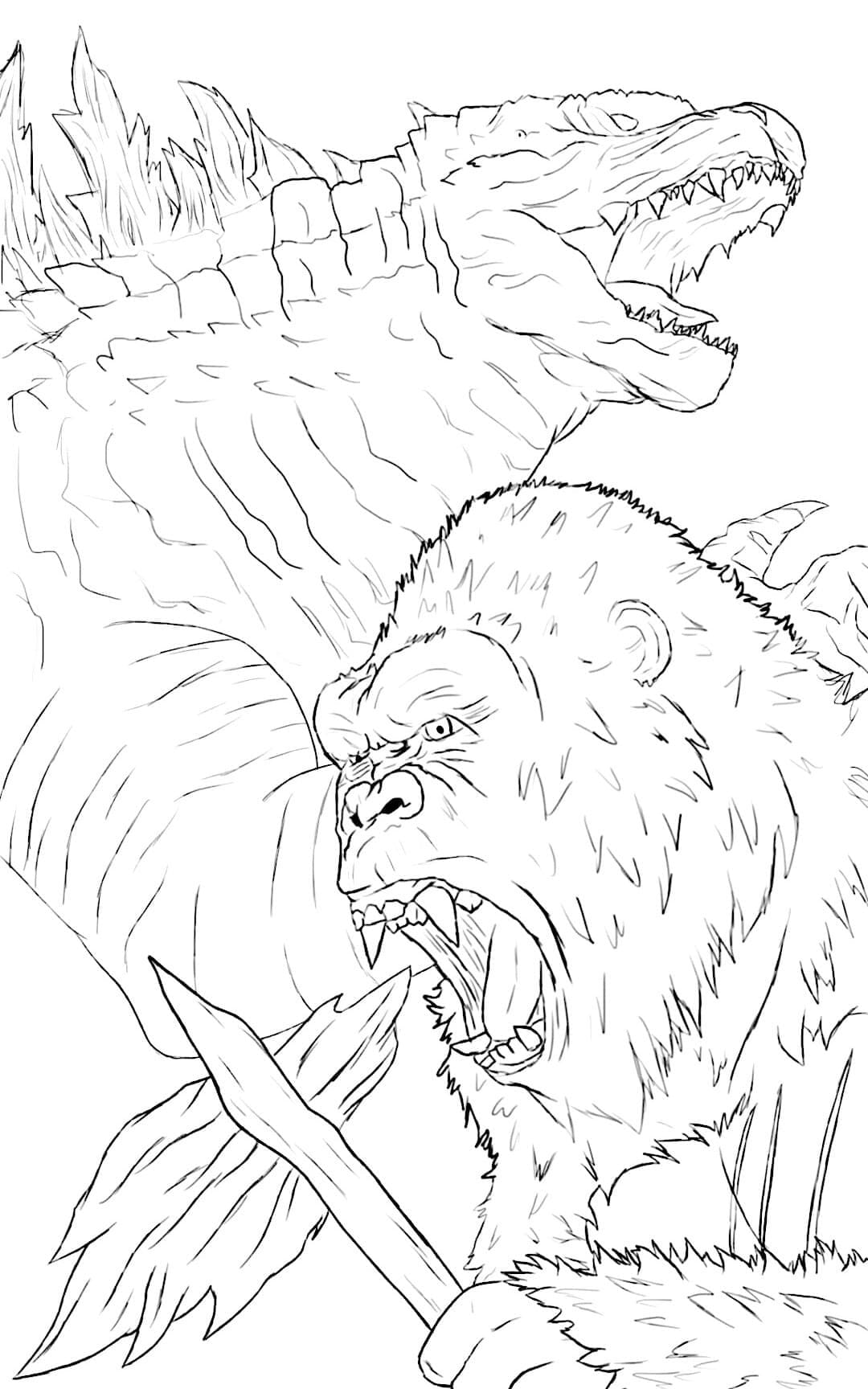 King Kong zdarma pro děti omalovánka