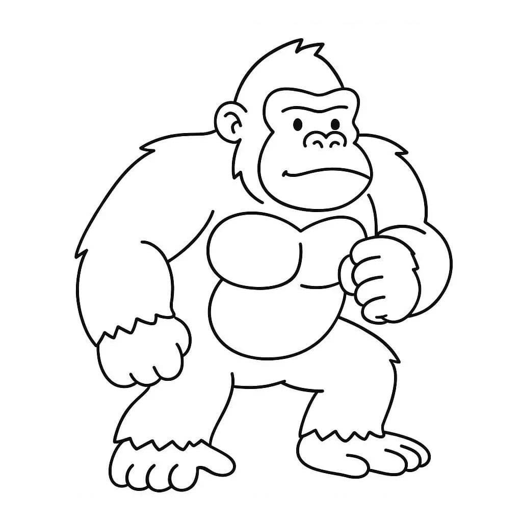 King Kong zdarma prostý tisknutelné omalovánka