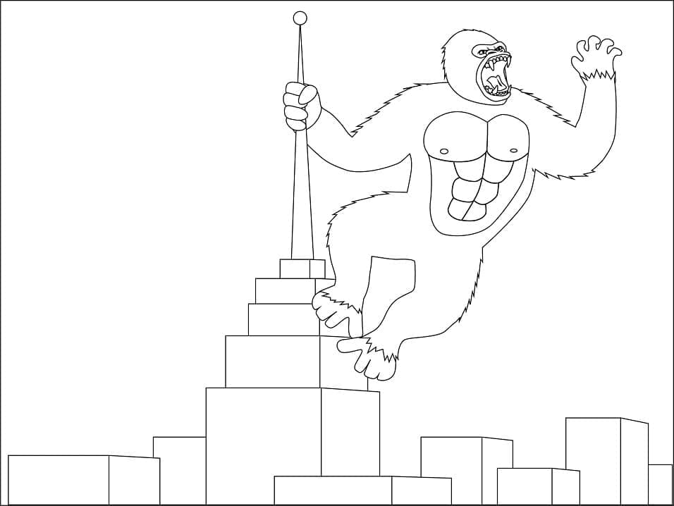 King Kong zdarma prostý omalovánka