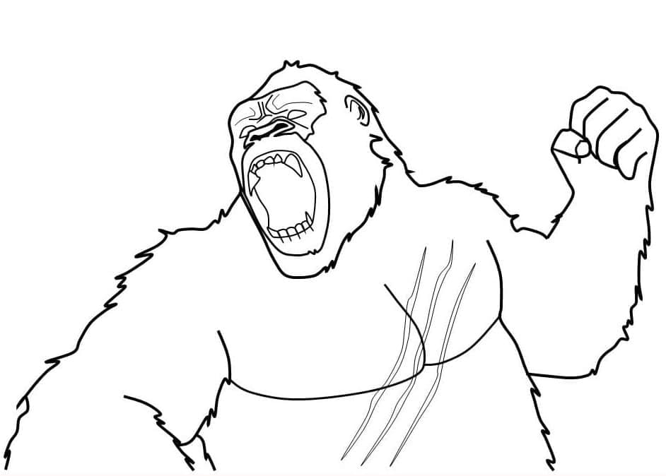 King Kong zdarma tisknutelné pro děti omalovánka