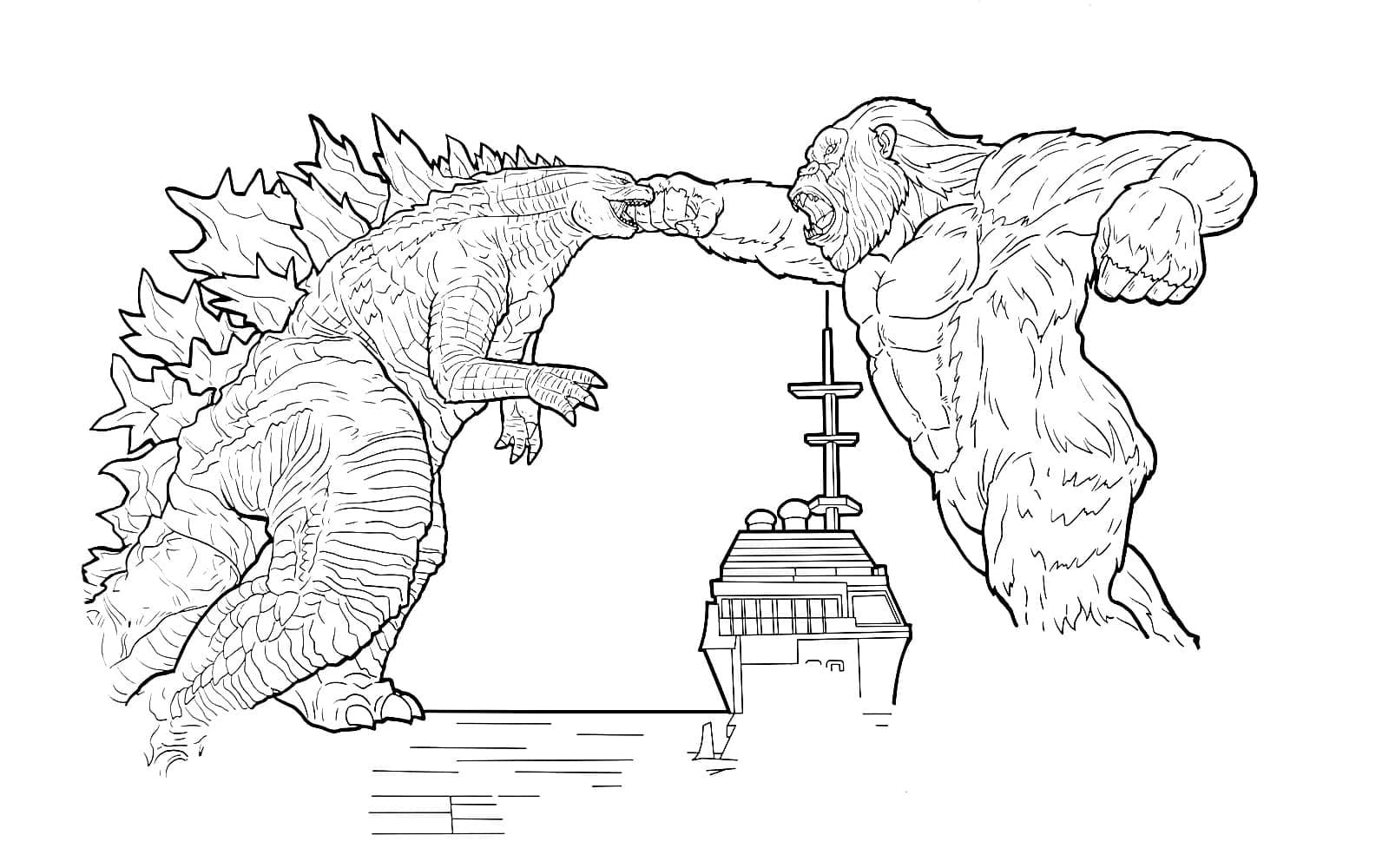 King Kong zdarma základní tisknutelné omalovánka