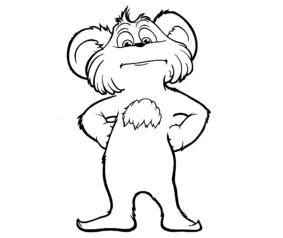 Lorax prostý tisknutelné omalovánka