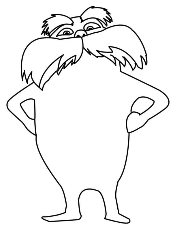 Lorax základní tisknutelné omalovánka