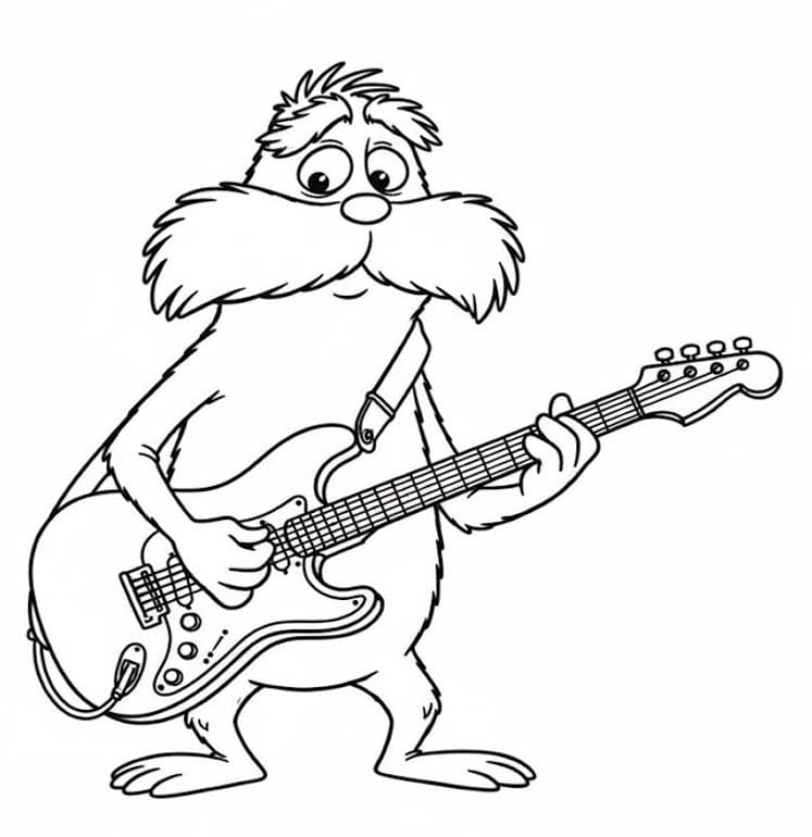 Lorax zdarma prostý tisknutelné omalovánka
