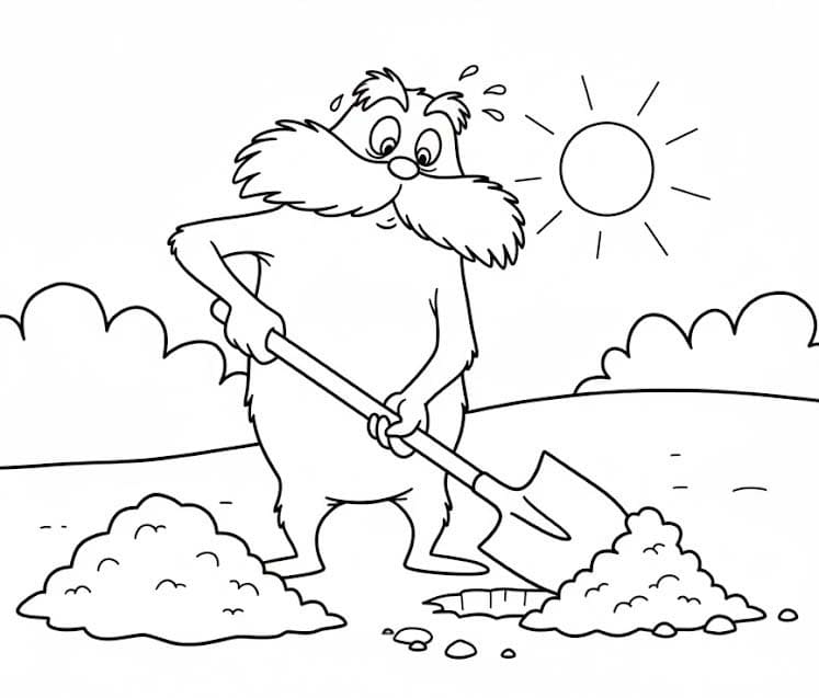Lorax zdarma prostý omalovánka