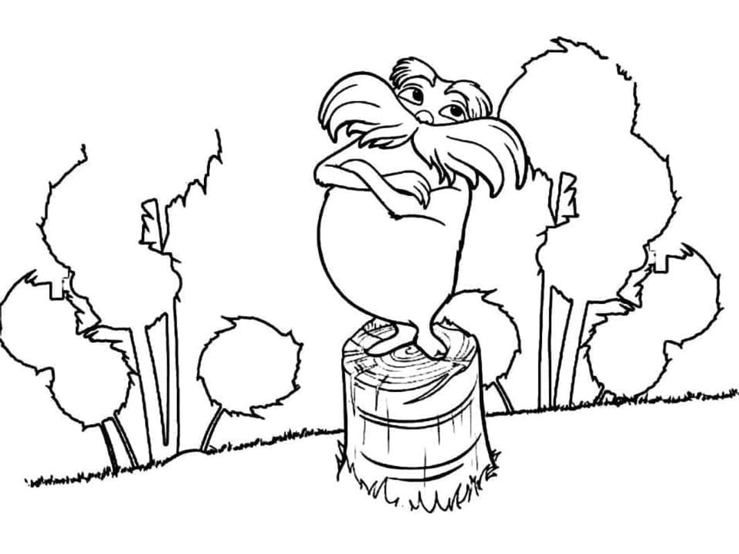 Lorax zdarma snadný tisknutelné omalovánka