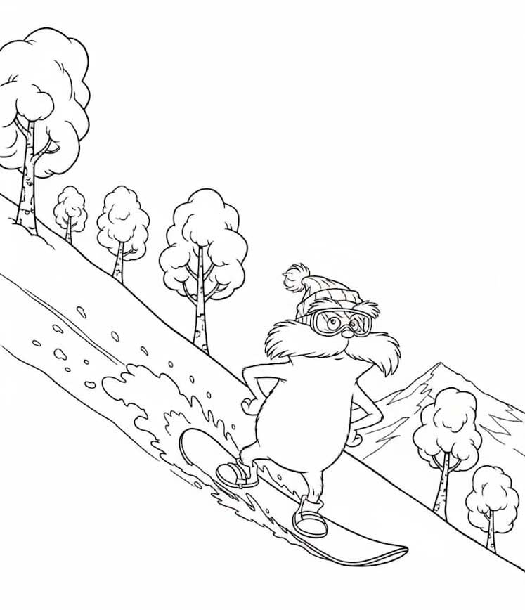 Lorax zdarma tisknutelné pro děti omalovánka